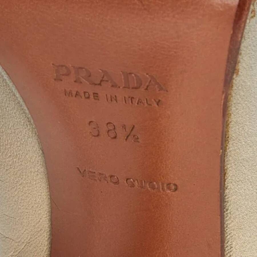 Prada Vintage Pre-owned Leather heels Beige Dames