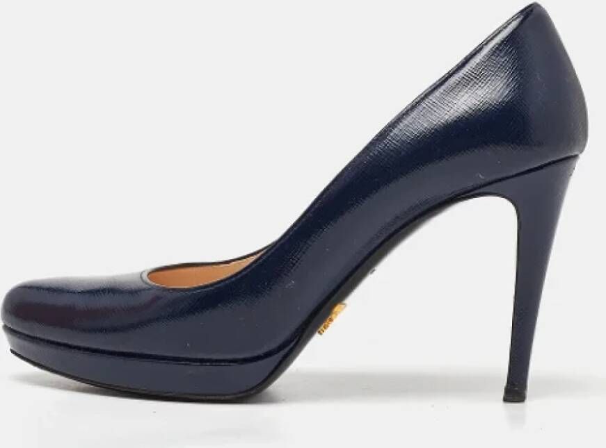 Prada Vintage Pre-owned Leather heels Blue Dames