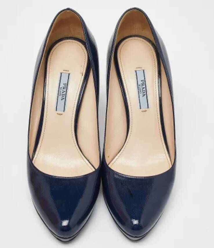 Prada Vintage Pre-owned Leather heels Blue Dames