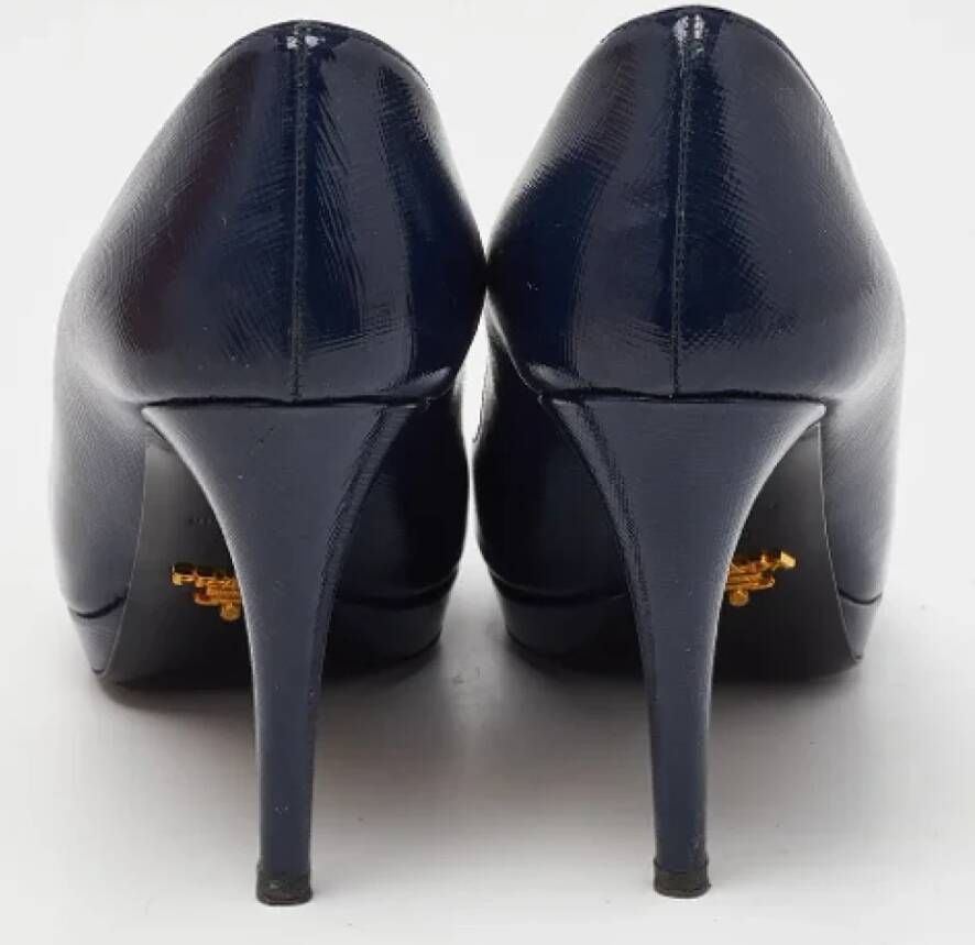 Prada Vintage Pre-owned Leather heels Blue Dames