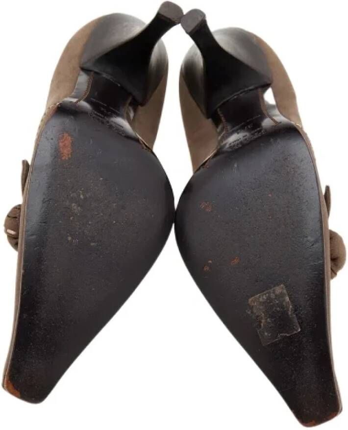 Prada Vintage Pre-owned Leather heels Brown Dames