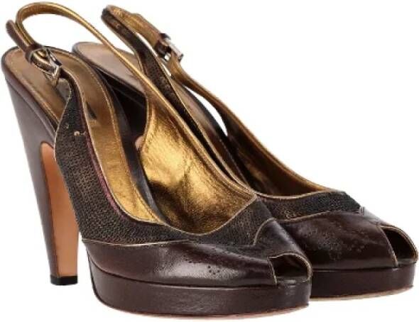 Prada Vintage Pre-owned Leather heels Brown Dames