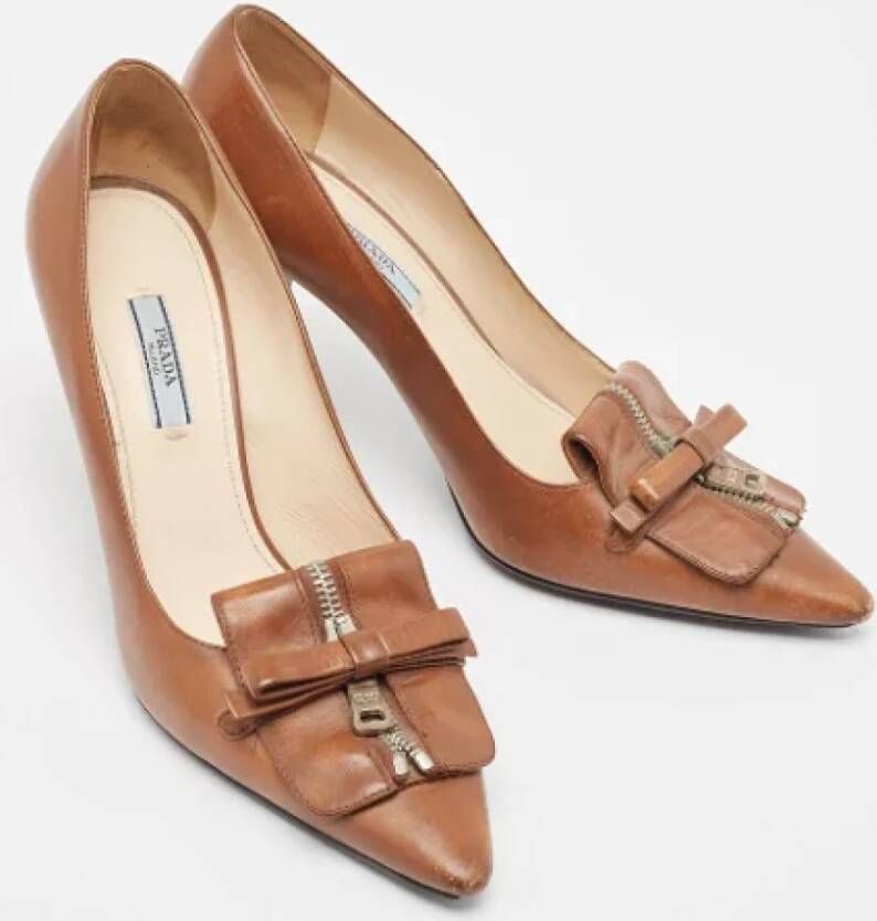 Prada Vintage Pre-owned Leather heels Brown Dames