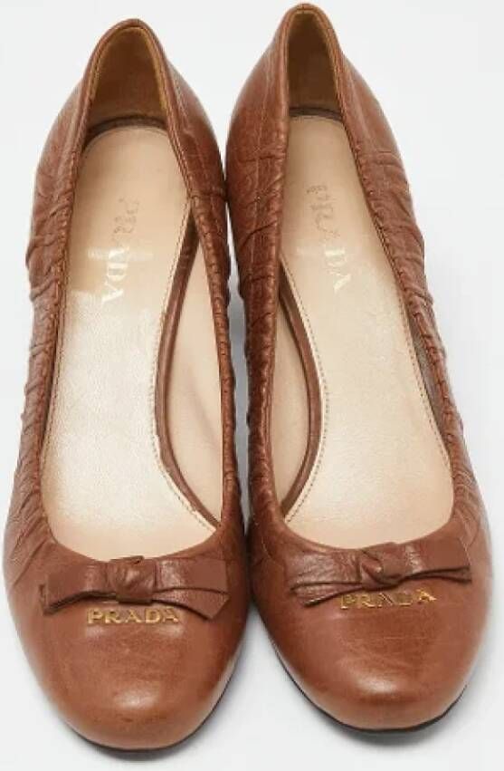 Prada Vintage Pre-owned Leather heels Brown Dames