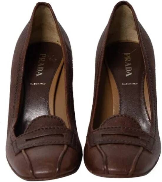 Prada Vintage Pre-owned Leather heels Brown Dames