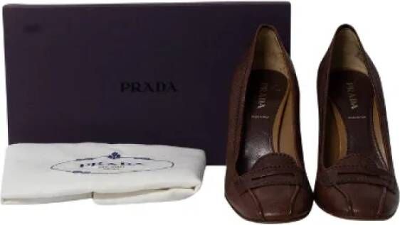 Prada Vintage Pre-owned Leather heels Brown Dames