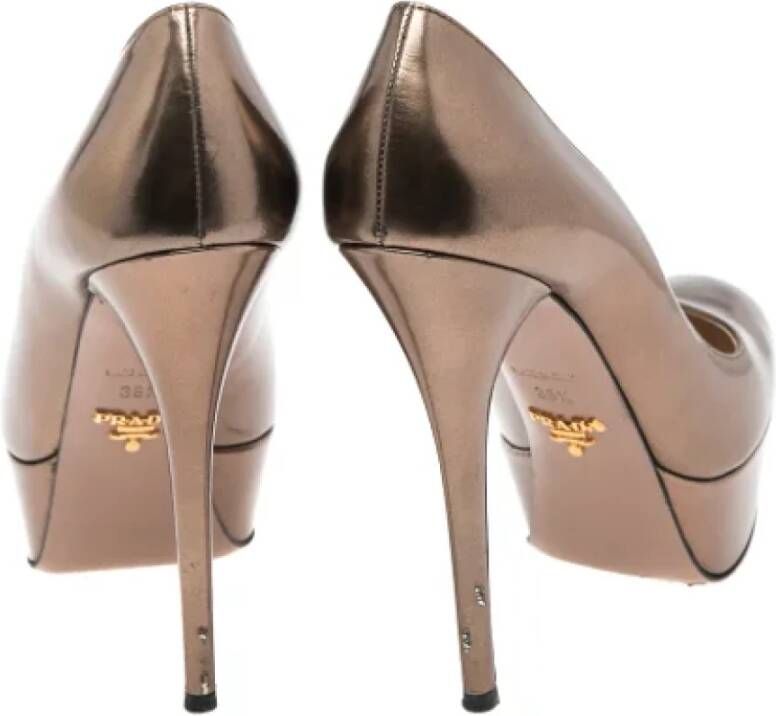 Prada Vintage Pre-owned Leather heels Gray Dames