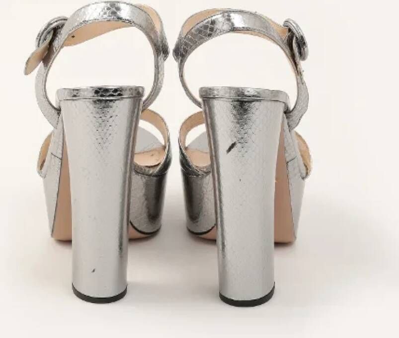 Prada Vintage Pre-owned Leather heels Gray Dames