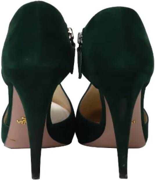 Prada Vintage Pre-owned Leather heels Green Dames