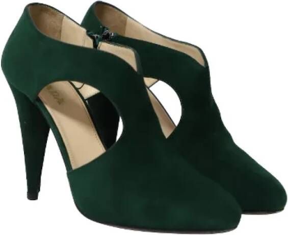 Prada Vintage Pre-owned Leather heels Green Dames