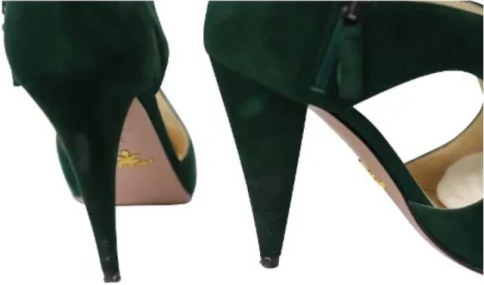 Prada Vintage Pre-owned Leather heels Green Dames