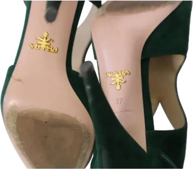 Prada Vintage Pre-owned Leather heels Green Dames