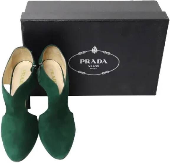 Prada Vintage Pre-owned Leather heels Green Dames