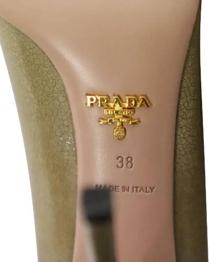 Prada Vintage Pre-owned Leather heels Green Dames