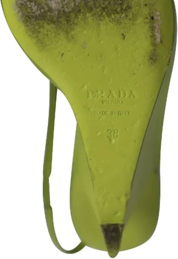 Prada Vintage Pre-owned Leather heels Green Dames