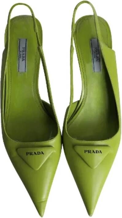 Prada Vintage Pre-owned Leather heels Green Dames