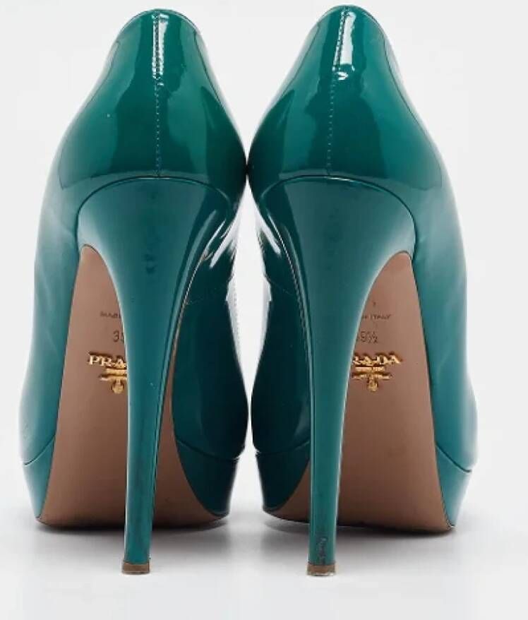 Prada Vintage Pre-owned Leather heels Green Dames