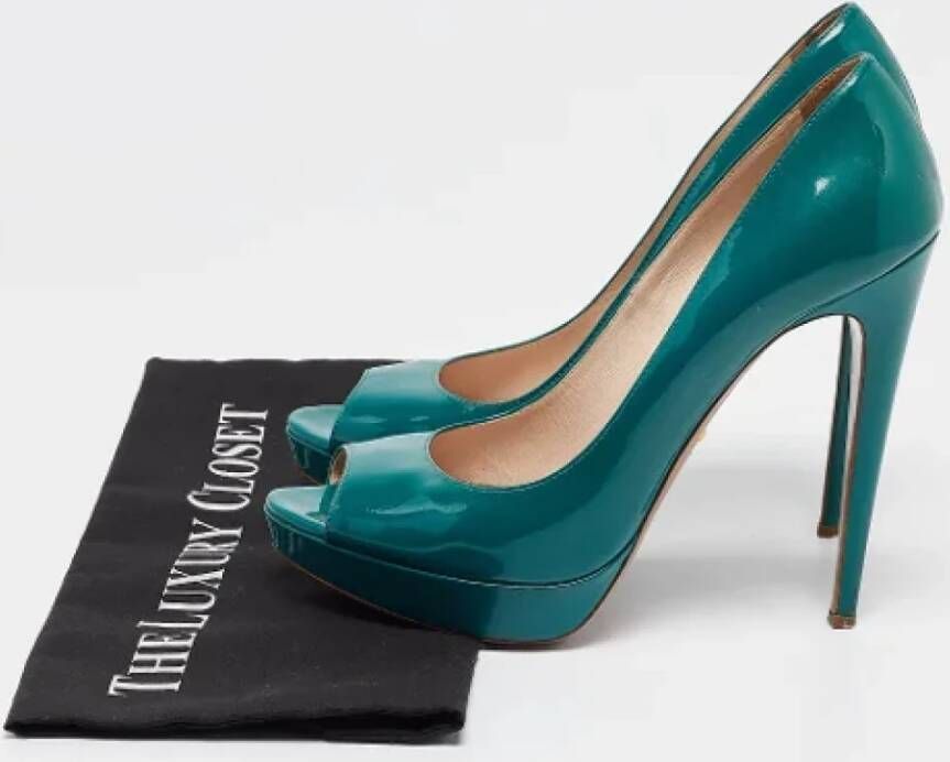 Prada Vintage Pre-owned Leather heels Green Dames