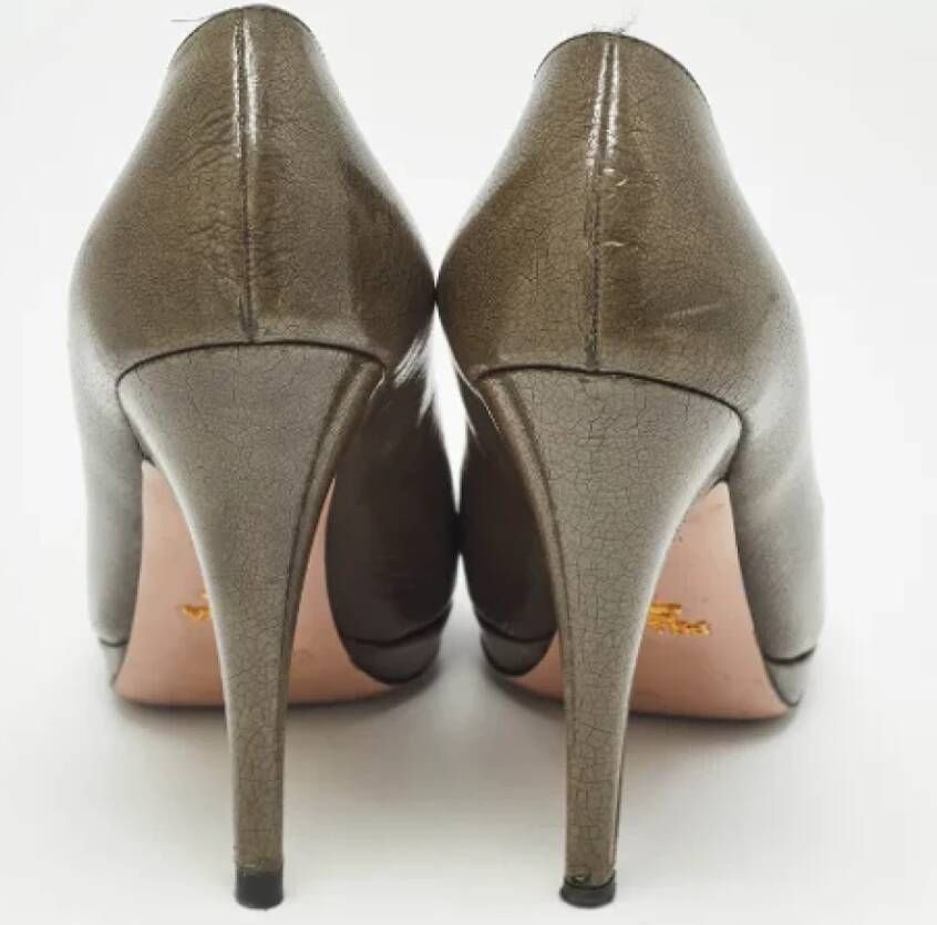 Prada Vintage Pre-owned Leather heels Green Dames