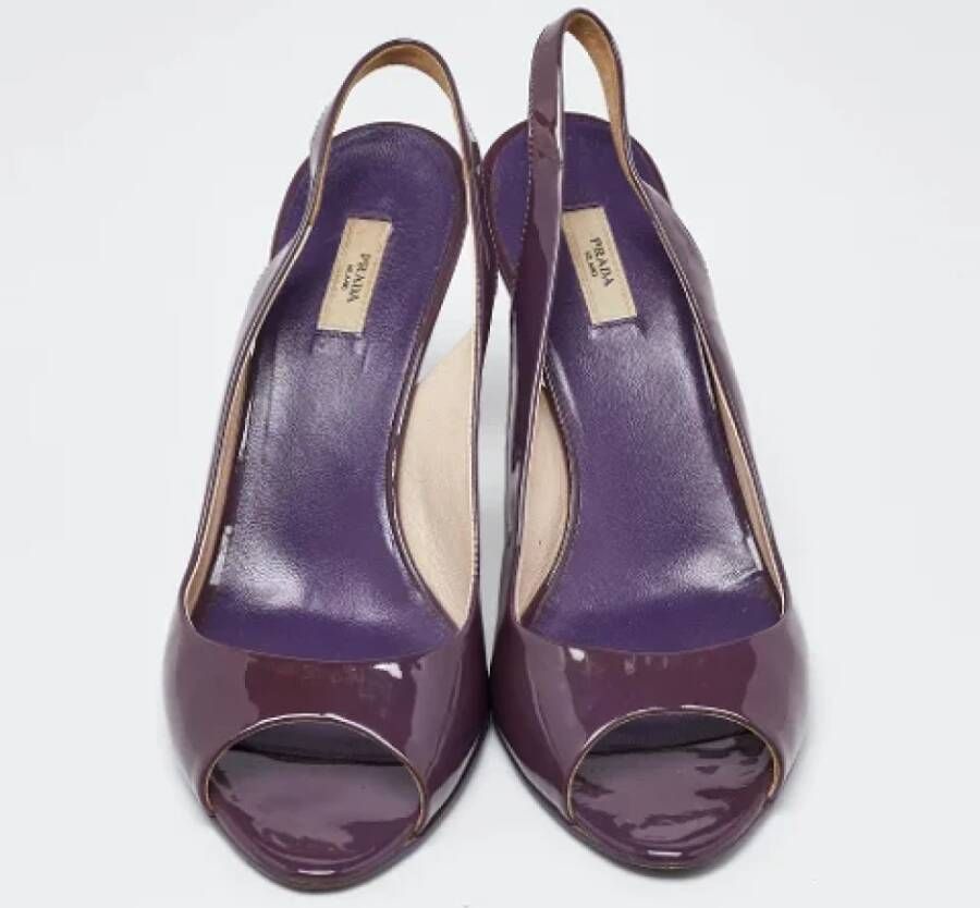 Prada Vintage Pre-owned Leather heels Purple Dames