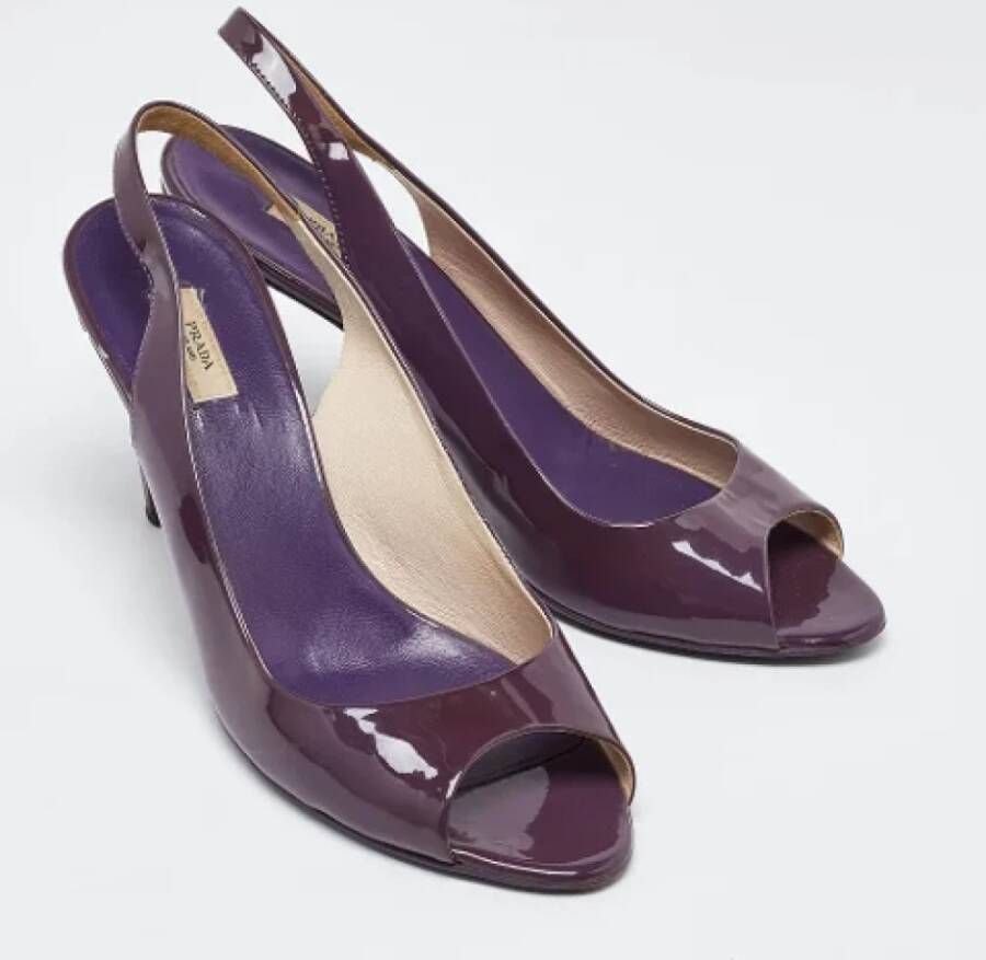 Prada Vintage Pre-owned Leather heels Purple Dames