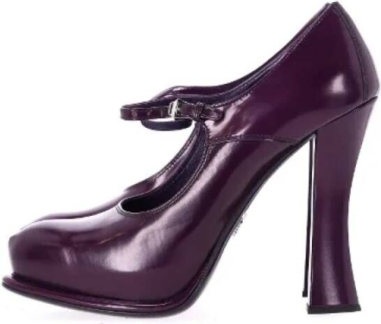 Prada Vintage Pre-owned Leather heels Purple Dames