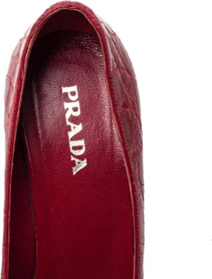 Prada Vintage Pre-owned Leather heels Red Dames