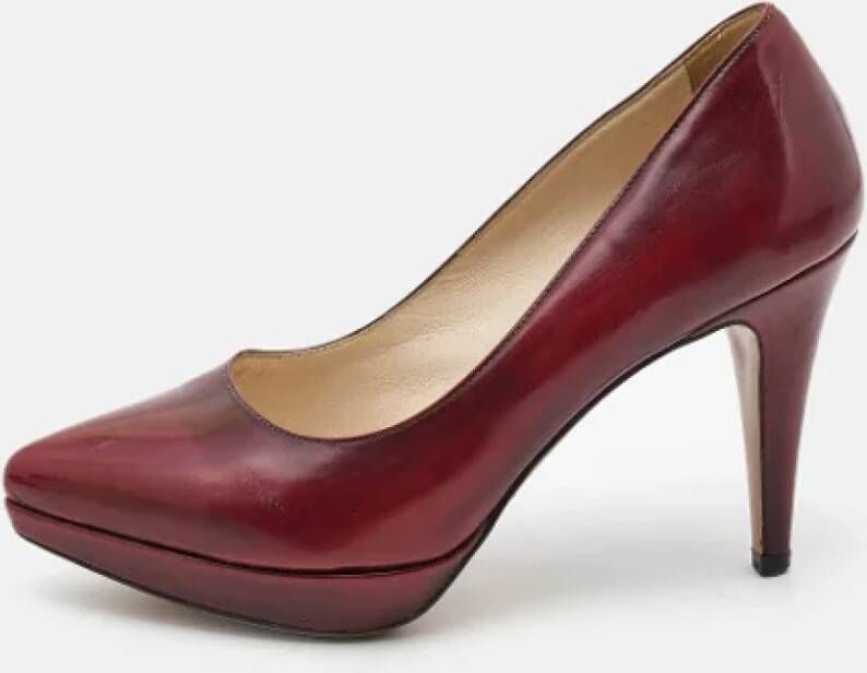 Prada Vintage Pre-owned Leather heels Red Dames