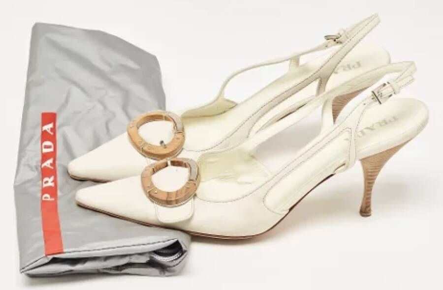 Prada Vintage Pre-owned Leather heels White Dames