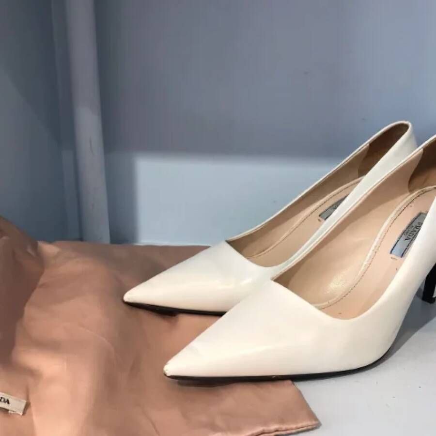 Prada Vintage Pre-owned Leather heels White Dames