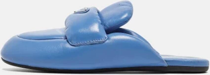 Prada Vintage Pre-owned Leather mules Blue Dames