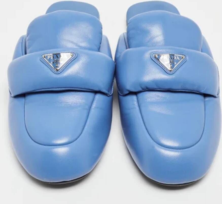 Prada Vintage Pre-owned Leather mules Blue Dames