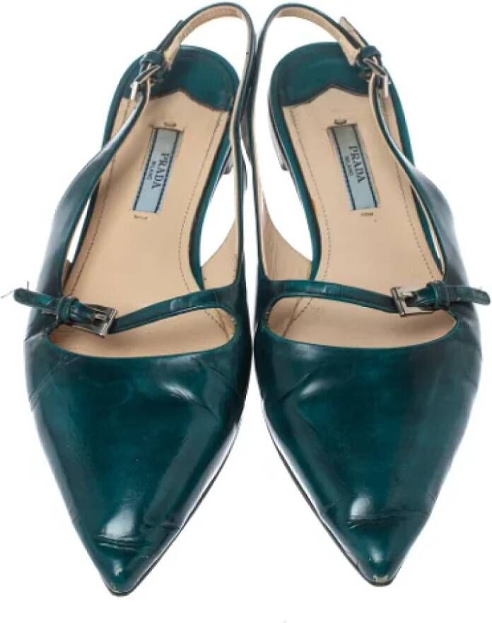 Prada Vintage Pre-owned Leather mules Green Dames