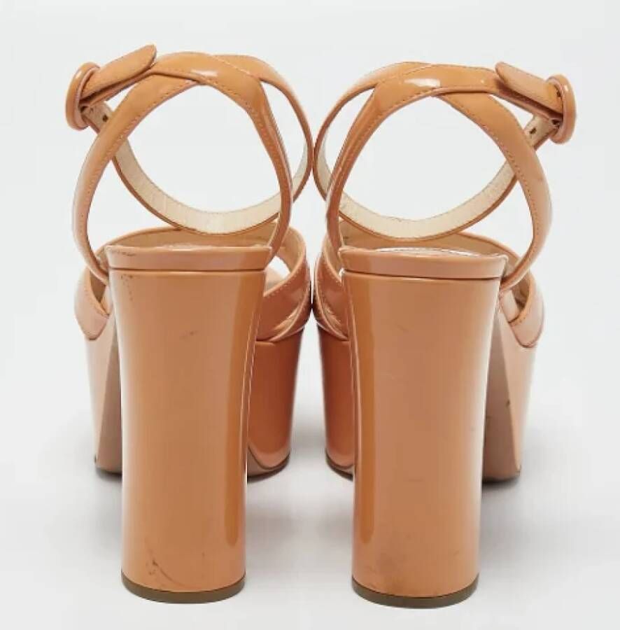 Prada Vintage Pre-owned Leather sandals Beige Dames