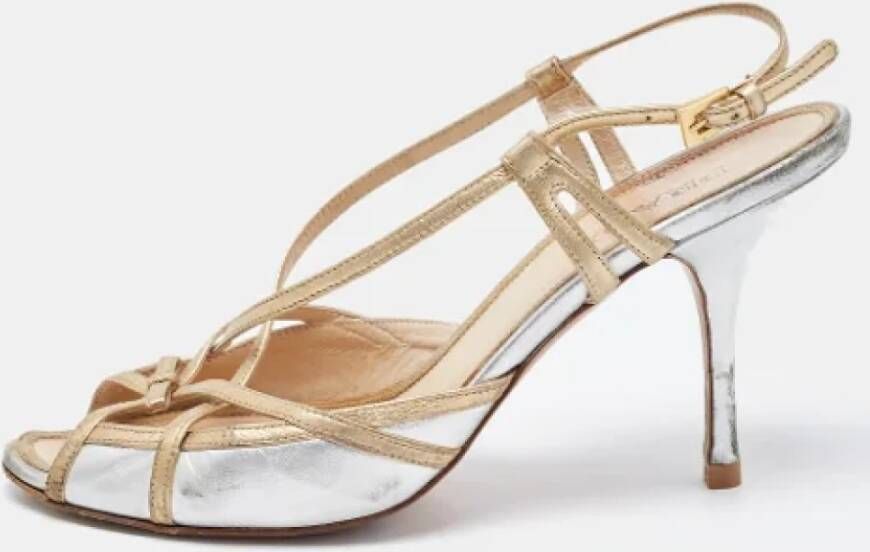 Prada Vintage Pre-owned Leather sandals Beige Dames