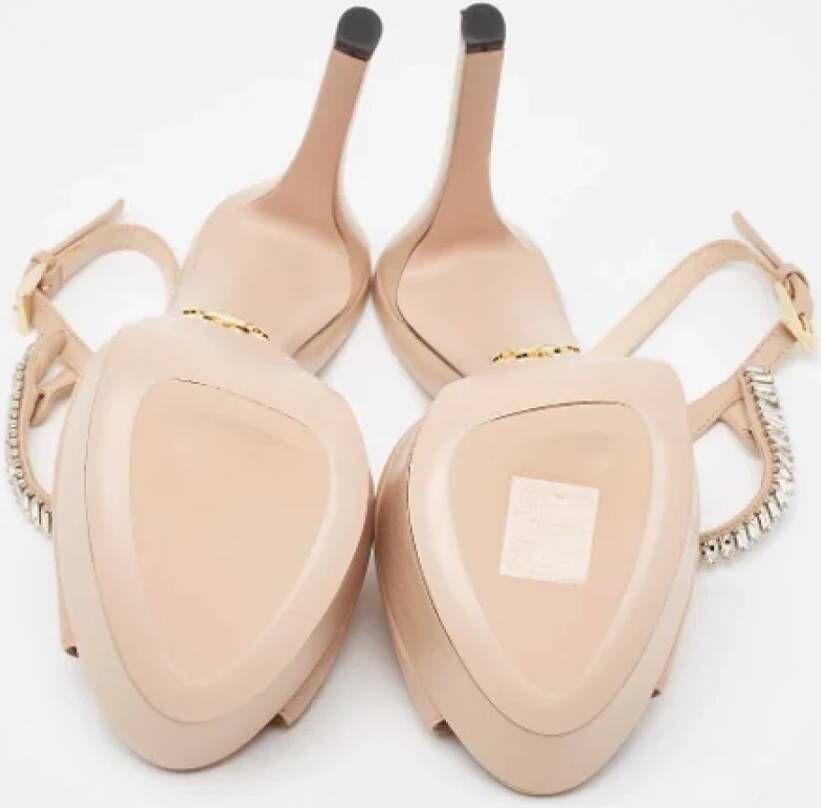 Prada Vintage Pre-owned Leather sandals Beige Dames