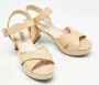 Prada Vintage Pre-owned Leather sandals Beige Dames - Thumbnail 4