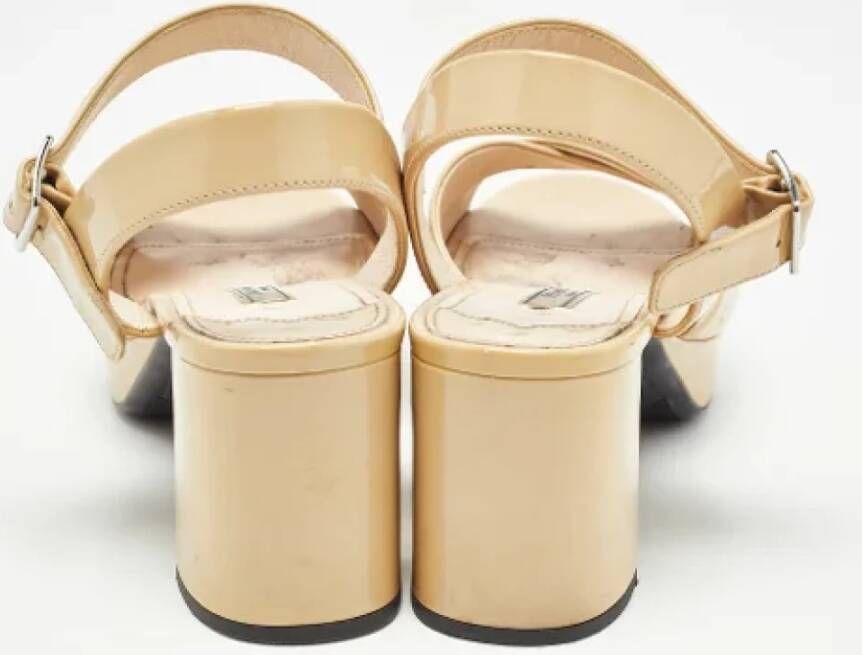 Prada Vintage Pre-owned Leather sandals Beige Dames