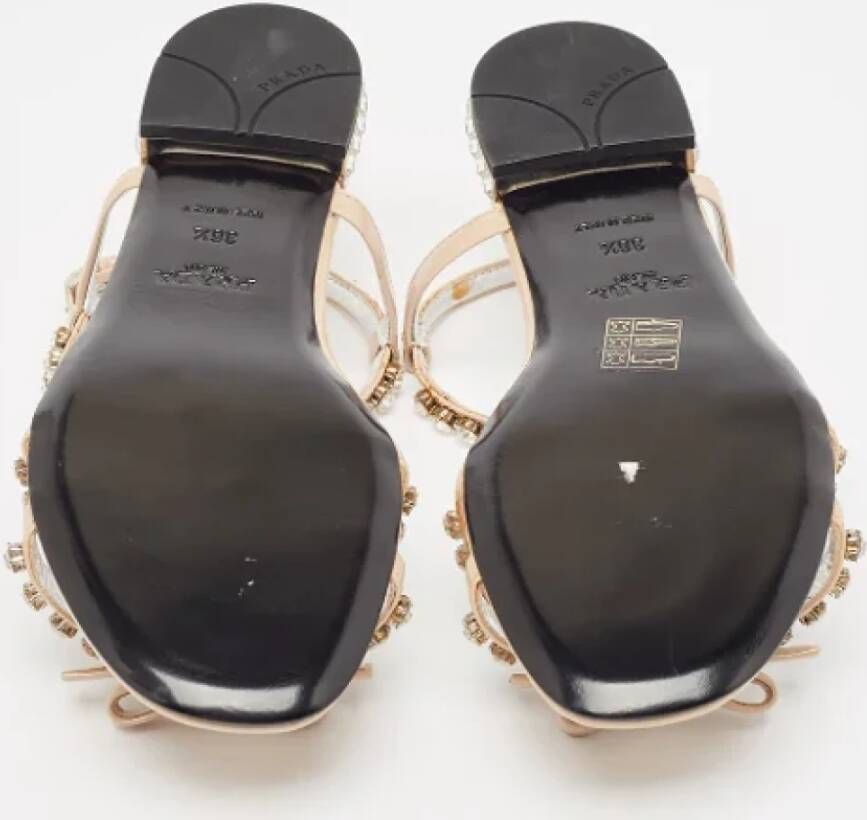 Prada Vintage Pre-owned Leather sandals Beige Dames