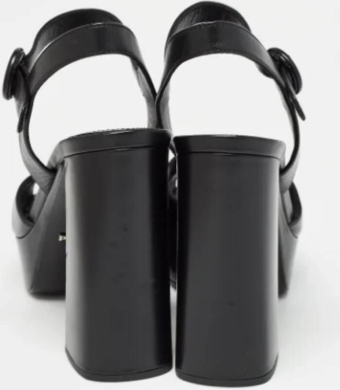 Prada Vintage Pre-owned Leather sandals Black Dames