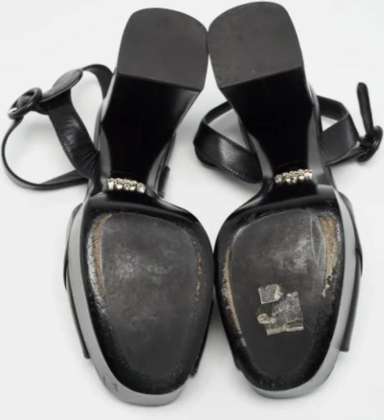 Prada Vintage Pre-owned Leather sandals Black Dames