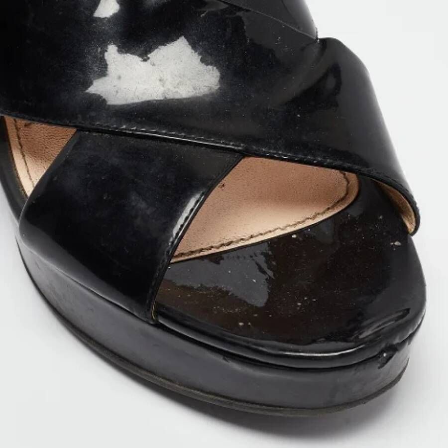 Prada Vintage Pre-owned Leather sandals Black Dames