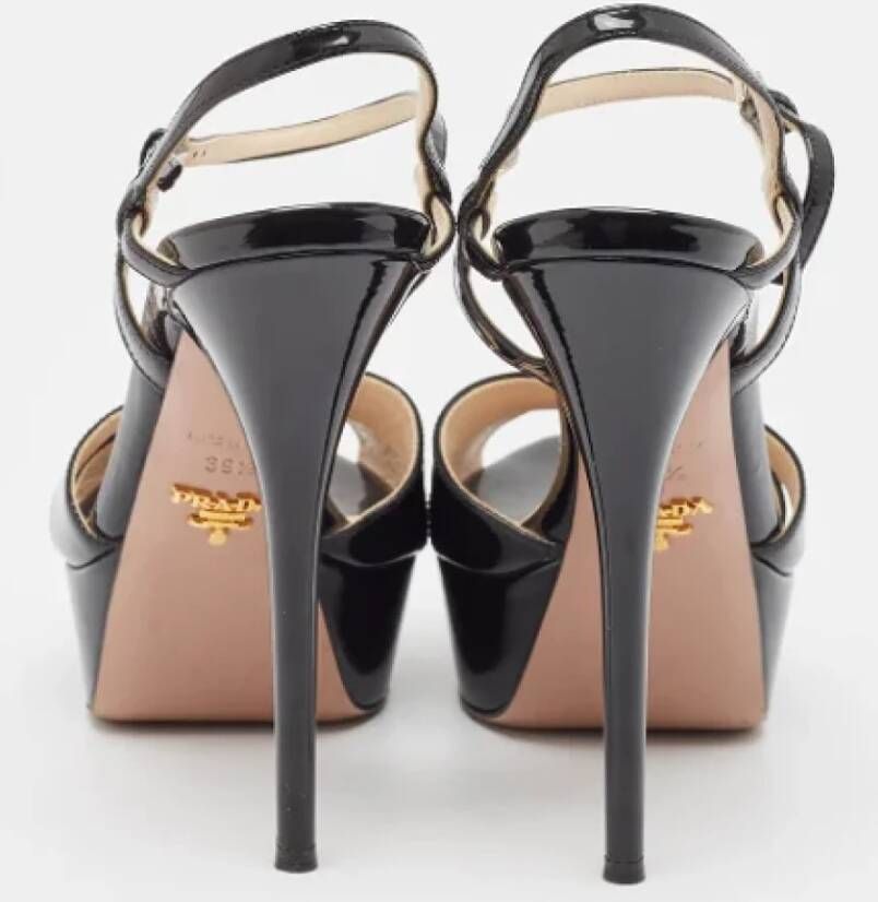 Prada Vintage Pre-owned Leather sandals Black Dames