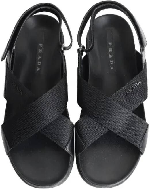 Prada Vintage Pre-owned Leather sandals Black Dames