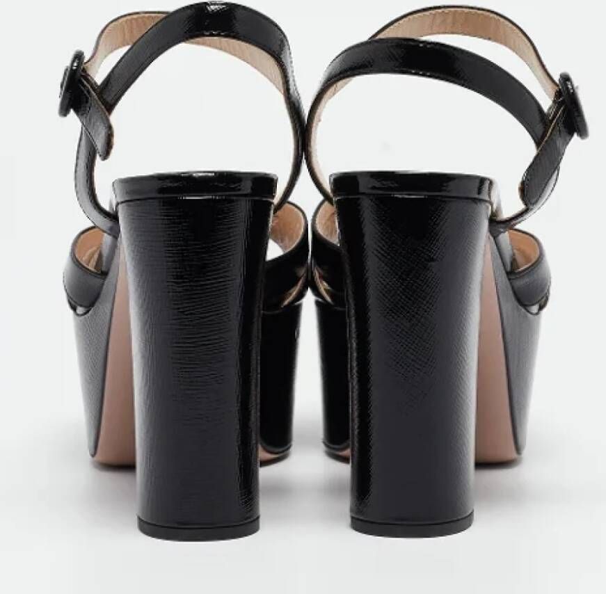 Prada Vintage Pre-owned Leather sandals Black Dames