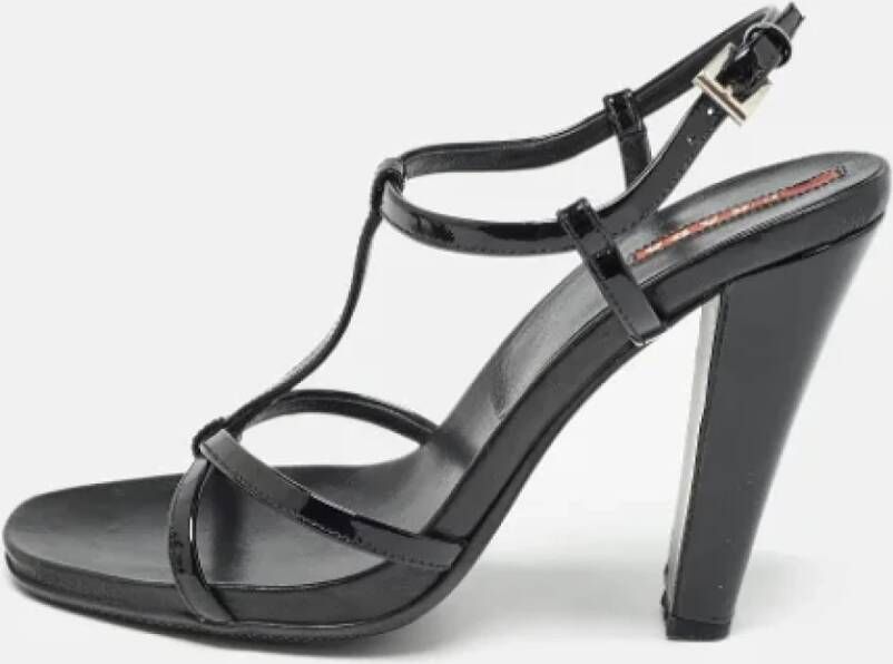 Prada Vintage Pre-owned Leather sandals Black Dames