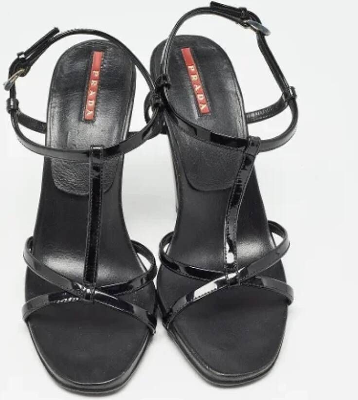 Prada Vintage Pre-owned Leather sandals Black Dames