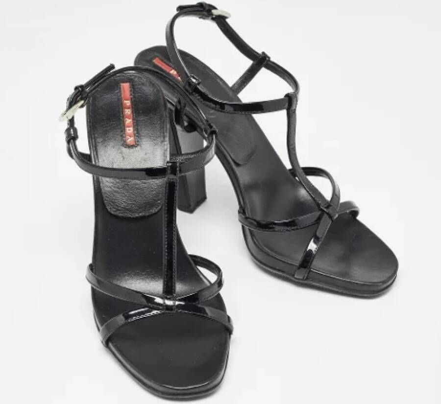 Prada Vintage Pre-owned Leather sandals Black Dames