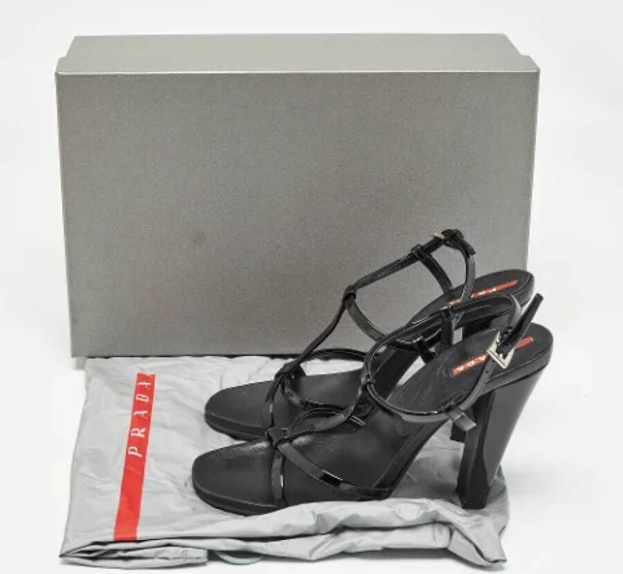 Prada Vintage Pre-owned Leather sandals Black Dames