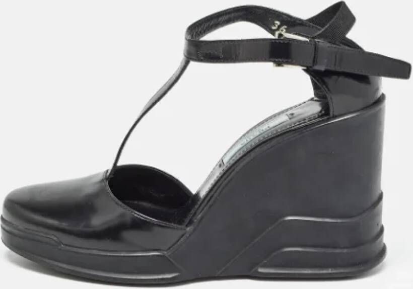 Prada Vintage Pre-owned Leather sandals Black Dames